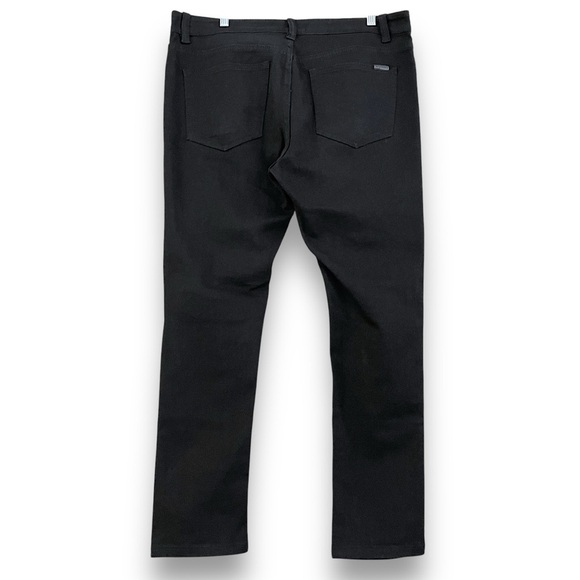 Platform Men’s Jeans 36/30 Modern Classic Slim Stretch Black Denim Ripped Knees - Picture 2 of 11